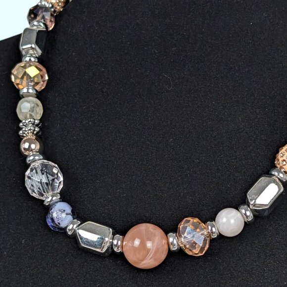 Chico's Pastel & Metallic Beaded Necklace - Picture 3 of 5